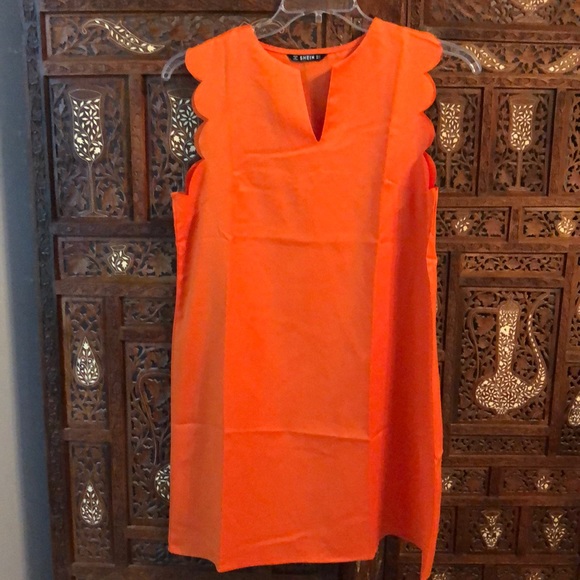 shein orange dress